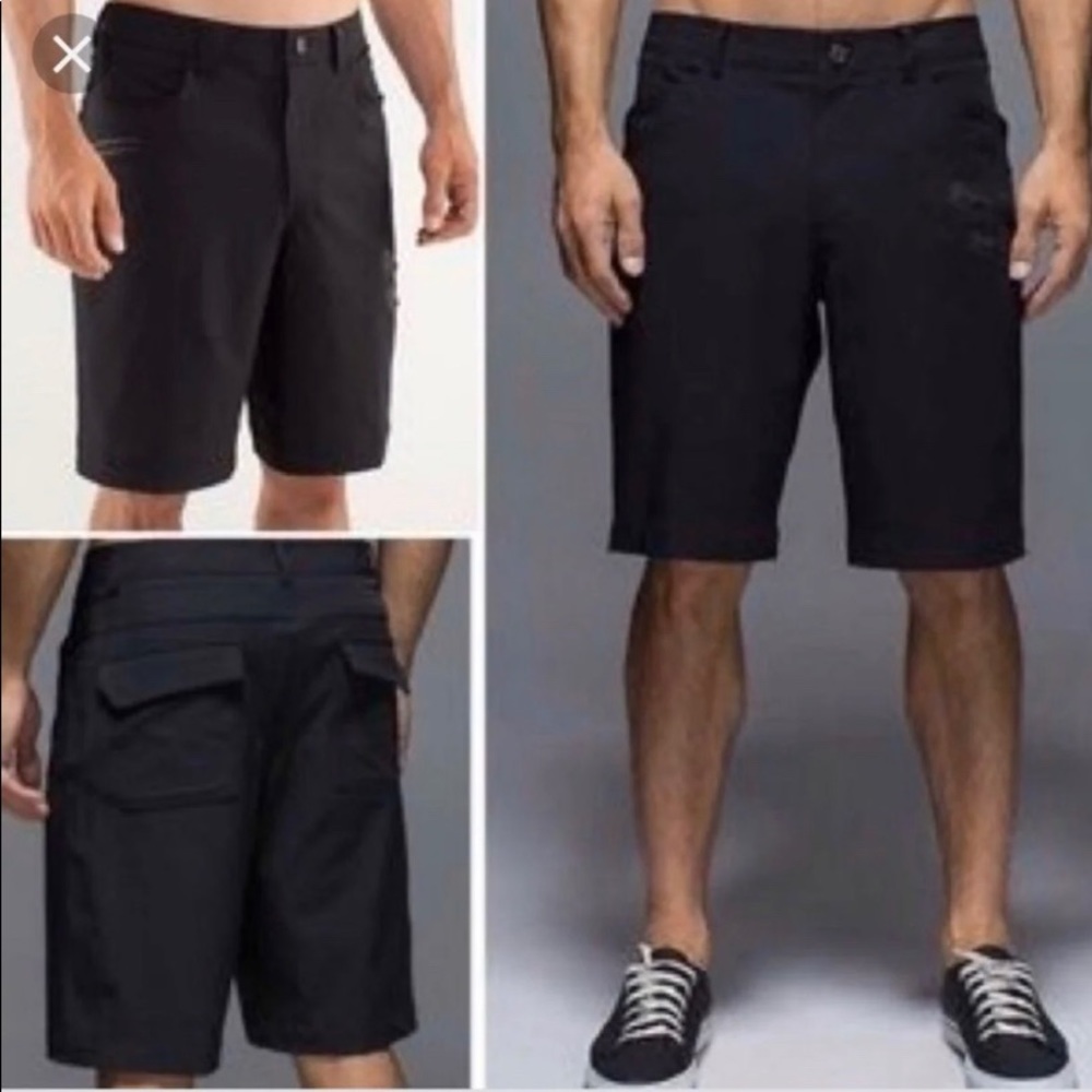 Lululemon Commute Shorts Black Pinstripe